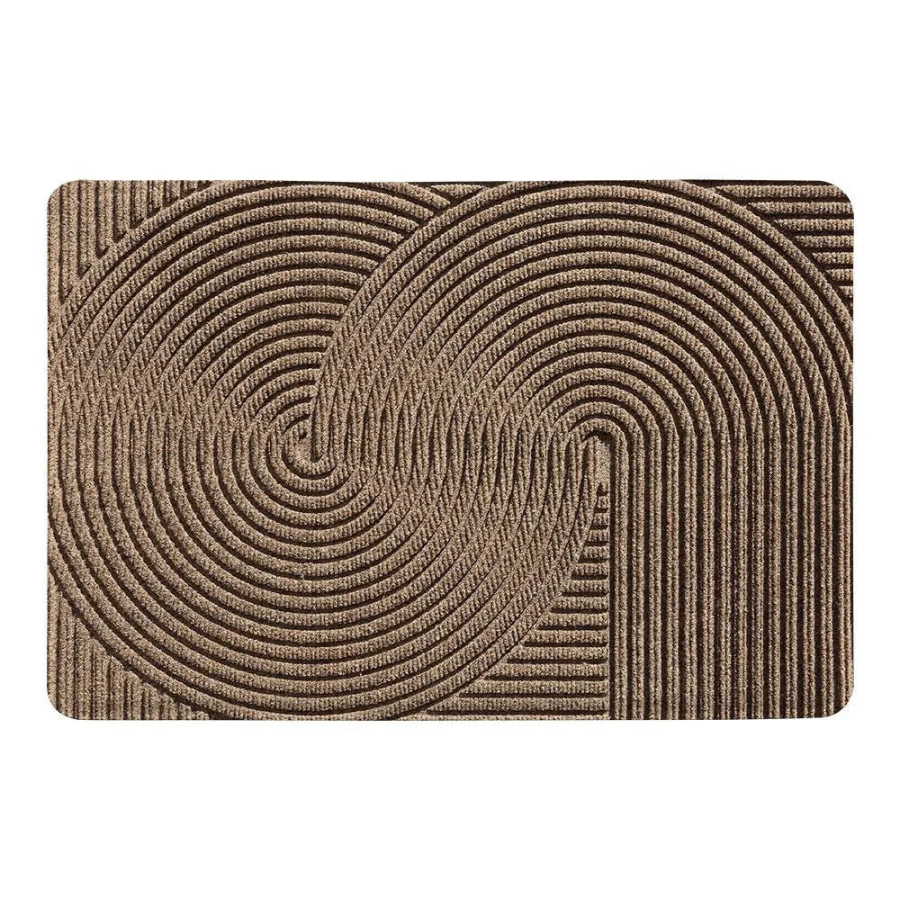 Silk ring entrance floor mat with cartoon anime pattern in blue colour, 60x90cm wire ring alien shape