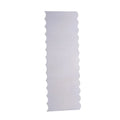 Stainless steel cream scraper cake decorating tool showing polygon patterns for textured cake finishes