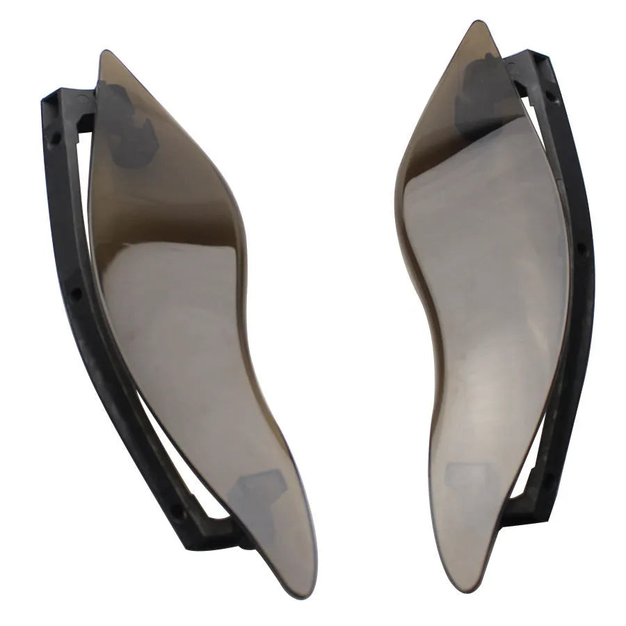 Harley-Davidson motorcycle windshield side wing set in smoked or black ABS plastic for tri-wheel glide models