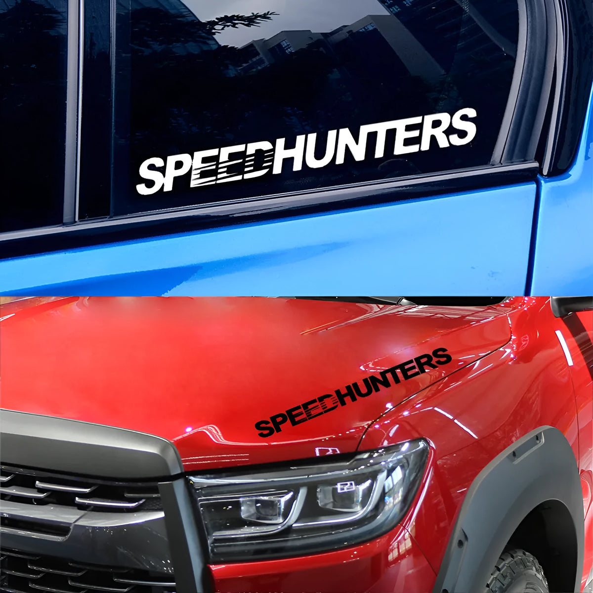 Speed Hunters reflective car vinyl sticker in multiple colours, dimensions 59cm by 10cm