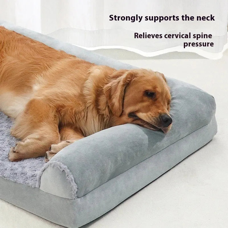 Cloth dog kennel bed for medium large breeds in light grey or dark grey with three size options