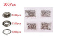 Stainless steel five-claw no-sew suit button for clothes, 9.5mm size, with pliers.