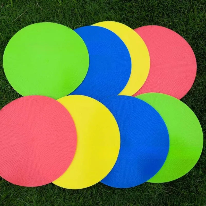 23cm diameter flat TPE football training target disc in assorted colours.