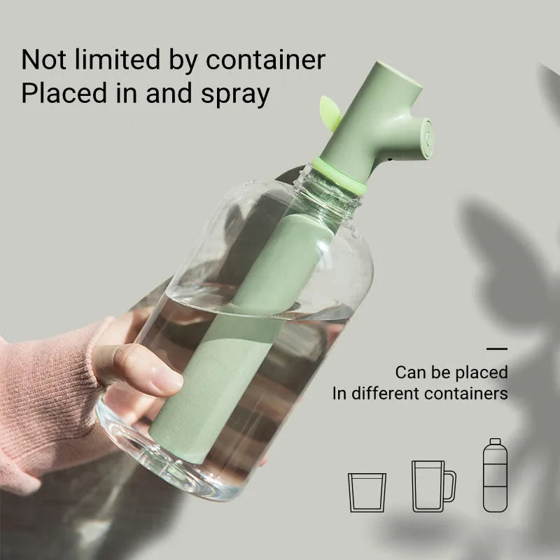Transparent plastic portable USB humidifier with round design on a desk