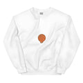 White printed hooded sweatshirt with side pockets and loose fit casual design