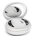 White wireless red light eye and facial massager with EMS technology for dark circles reduction
