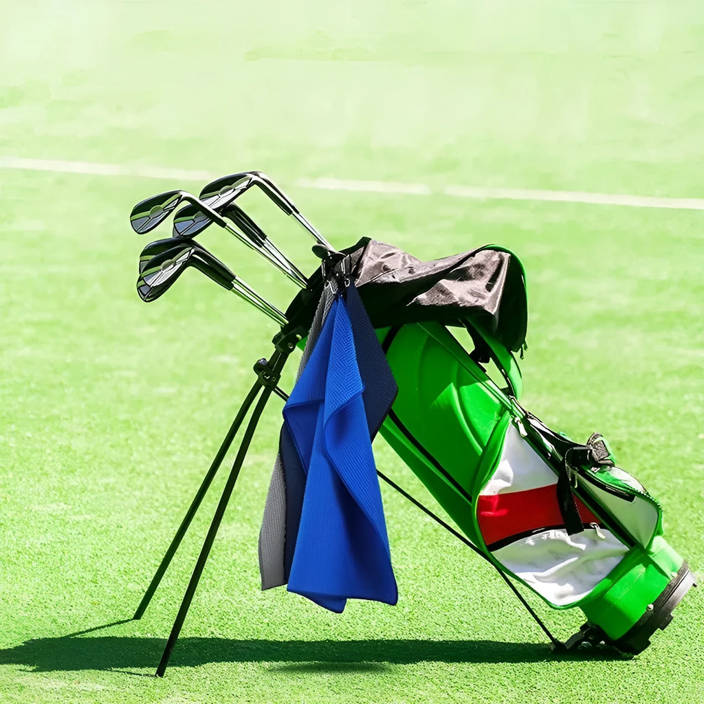 Waffle weave golf ball cleaning cloth towel in various colours with textured surface