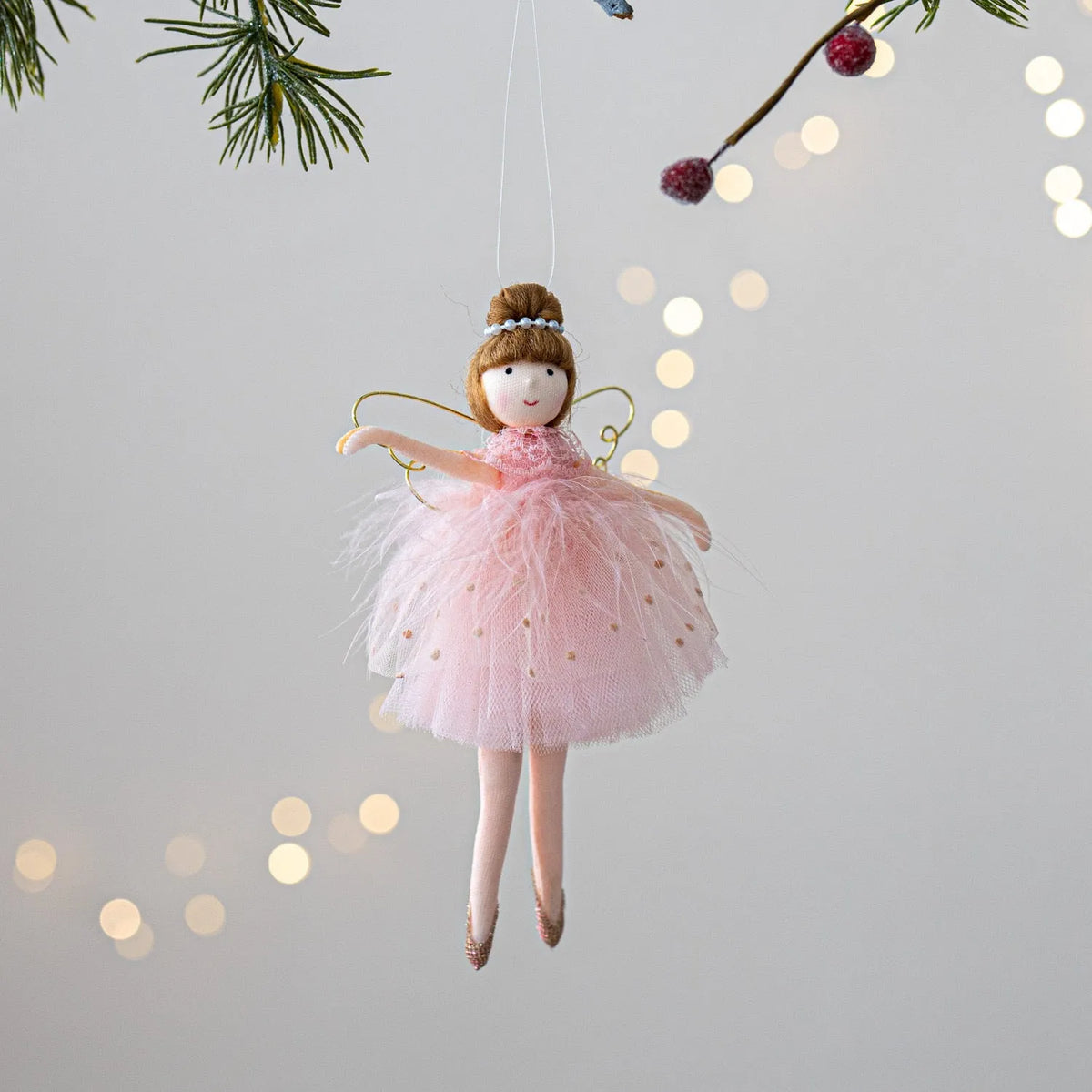 Pink and white cloth ballet girl angel plush doll pendant with modern simplicity styling