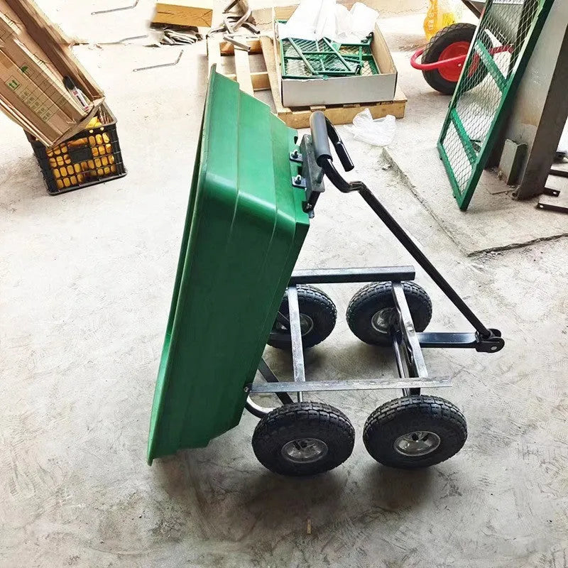 Green four-wheel plastic dump truck with a large load bed, model TC2145.