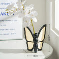 Ceramic butterfly vase and matching tissue box set with light luxury design