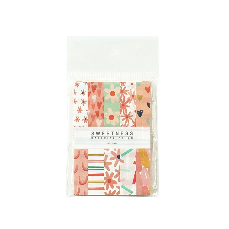 Retro collage material note paper in dessert colours measuring 56mm by 83mm