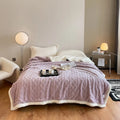 180x200cm winter thermal flannel blanket in tea green colour showing modern simple design