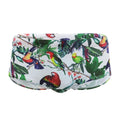 Men's flower-bird print swimming trunks in small boxer style with nylon fabric