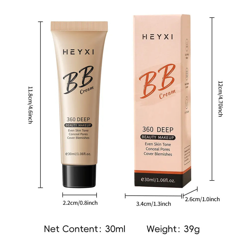 Waterproof sweat-proof BB cream in four colour shades for all skin types