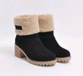 Women's suede mid-tube snow boots with beef tendon sole and waterproof platform in multiple colours