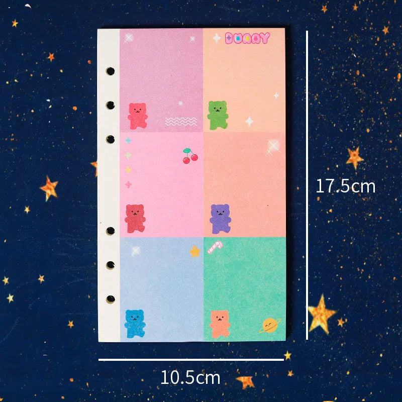 A6 loose leaf notebook with girl heart design, 80 sheets of 70g paper, 6-hole pass type construction