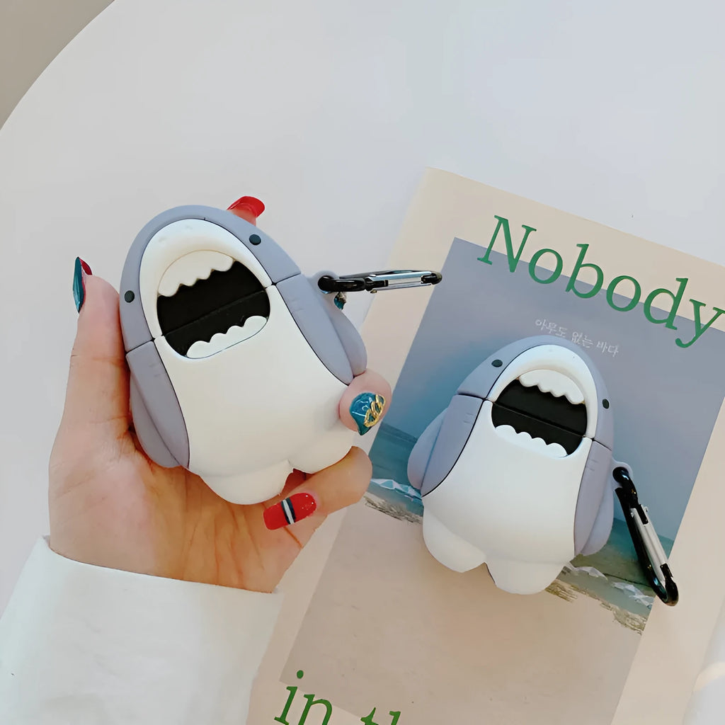 Silicone shark-fin protective cover for Apple AirPods 1st and 2nd generation wireless headphones
