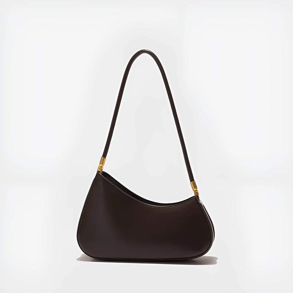Women's retro oval commuter bag in PU leather with single shoulder strap