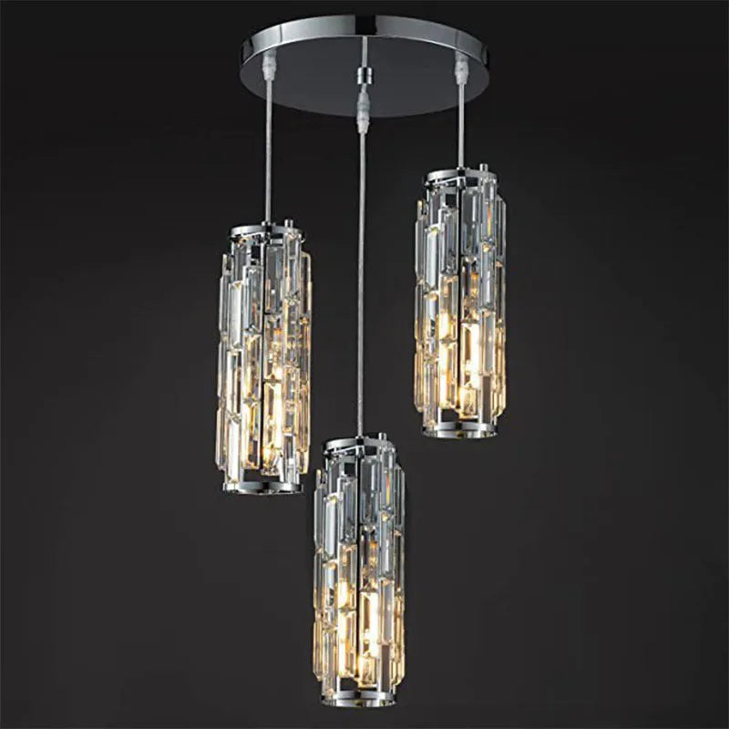 Single head industrial crystal LED droplight in black finish for restaurant aisle or bedside lighting.