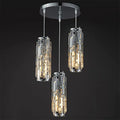 Single head industrial crystal LED droplight in black finish for restaurant aisle or bedside lighting.