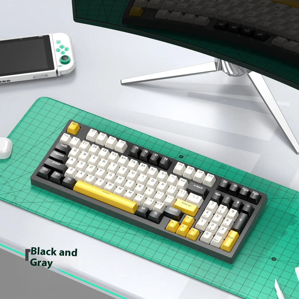 K98 mechanical keyboard with backlight in choice of colours including black orange and sky blue versions