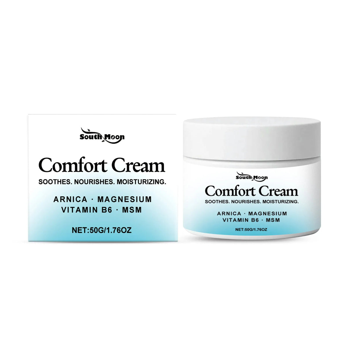 50g jar of gentle hydrating moisturising cream with active ingredients Shanjinchehua and menthol