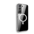 Transparent MagSafe magnetic phone case for Samsung Galaxy smartphones on wireless charger