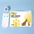 White disposable pet waterproof shoe covers for dogs in S and M sizes, made from non-woven fabric