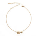 Alloy pineapple bracelet in gold or silver colour with simple charm design