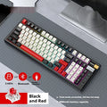 Bluetooth charging mechanical keyboard in Blue Orange or black and red, ABS, 404x172x37.5mm, with USB receiver and cable