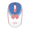 Sailor Moon cartoon themed pink wireless computer mouse with USB receiver.