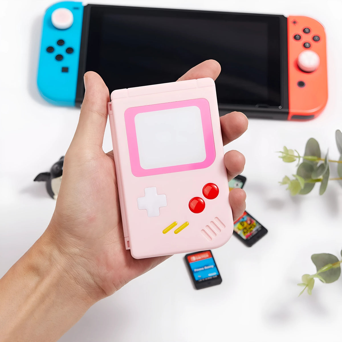 Compact Nintendo Switch game card storage case in blue colour, suitable for OLED and LITE models