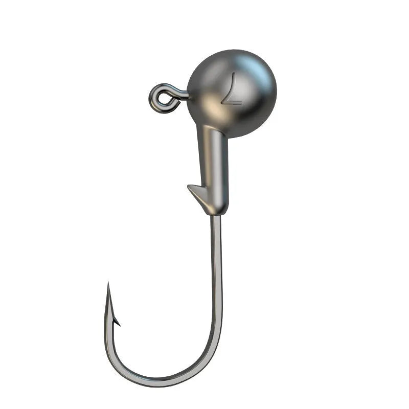 Set of 50 steel jig hooks with primary colour coating for fishing