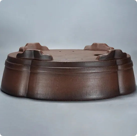 Green classical purple clay flower pot with old pile glazing, 50cm by 39cm by 16cm dimensions