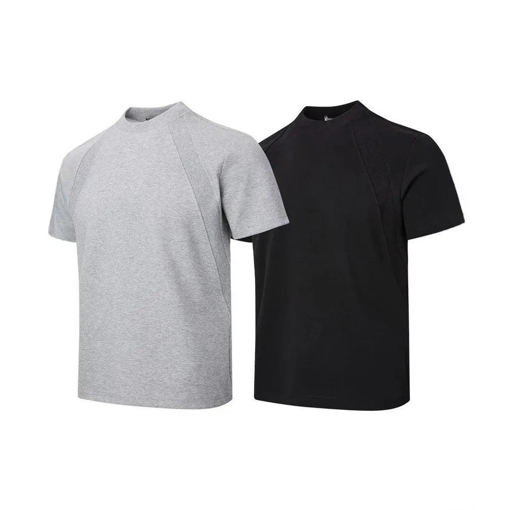 Women's loose fit short sleeve top with air layer stitching texture in polyester fabric