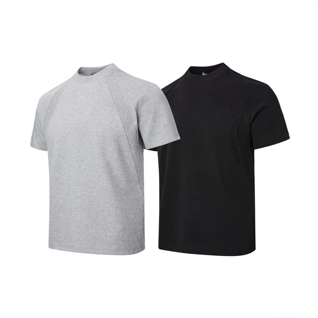 Women's loose fit short sleeve top with air layer stitching texture in polyester fabric
