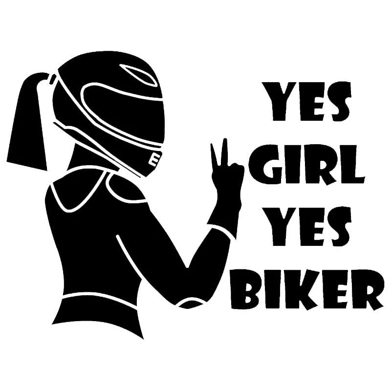 Waterproof girl rider character sticker for vehicle decoration measuring 16cm by 15cm