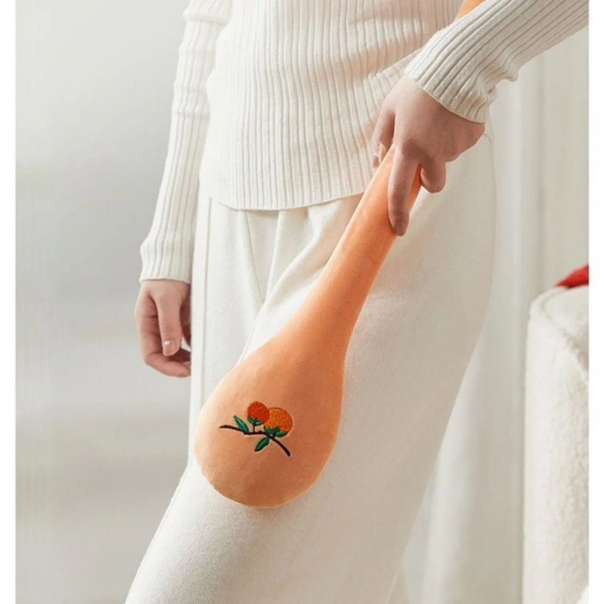 48 cm long percussion massage stick with meridian flap design for back pounding treatment