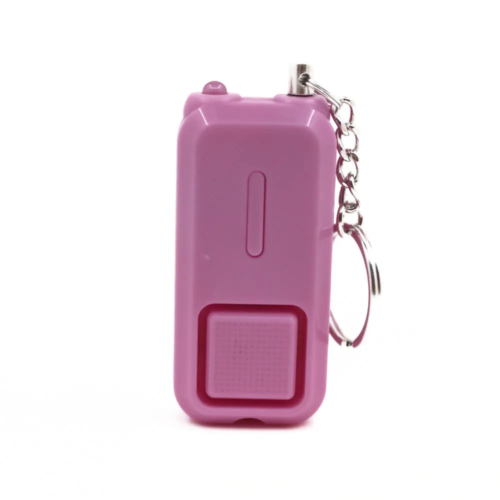 Compact personal safety alarm in pink, black, white, yellow or green with 130DB volume for women's protection