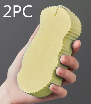 White 3D bath sponge with fish scale pattern for gentle body exfoliation