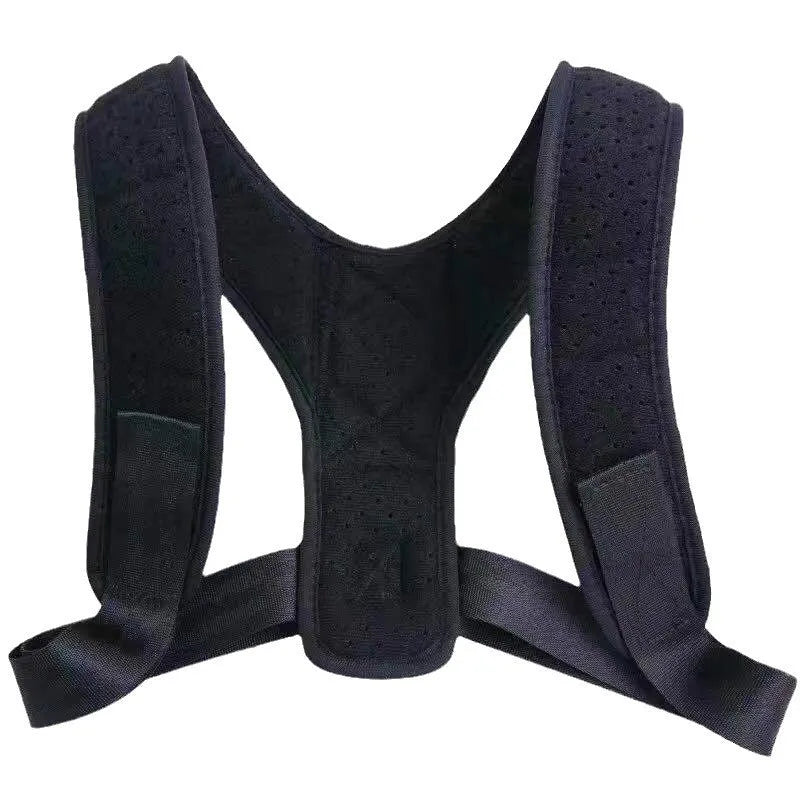 Adjustable posture correction back band with shoulder straps in nylon material