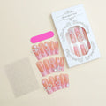 French manicure nail tips with spot drill bow design and super long water pipe shape in XB-70-48 colour