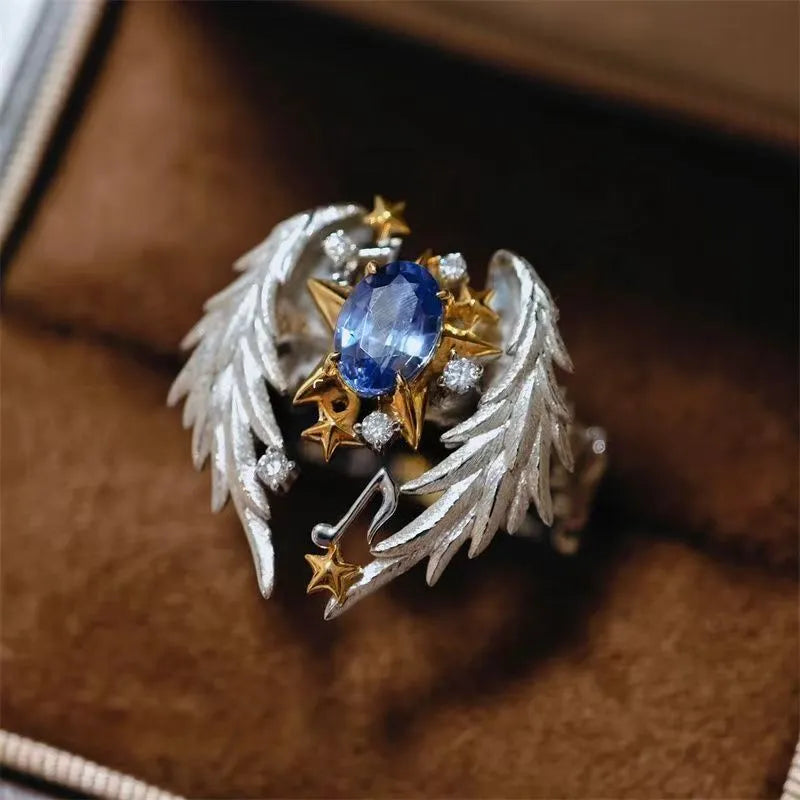 Geometric adjustable alloy ring with open mouth design and oiling treatment finish