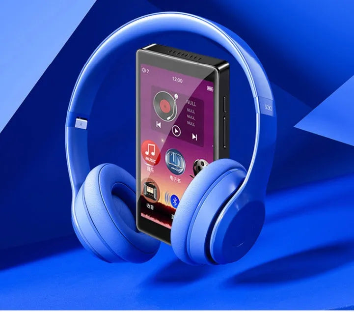 Black Ruizu H1 slim MP3 MP4 player with 4-inch touch screen displaying music menu
