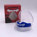 Adult boxing mouthguard with tooth socket design in black and white printed teeth for martial arts training