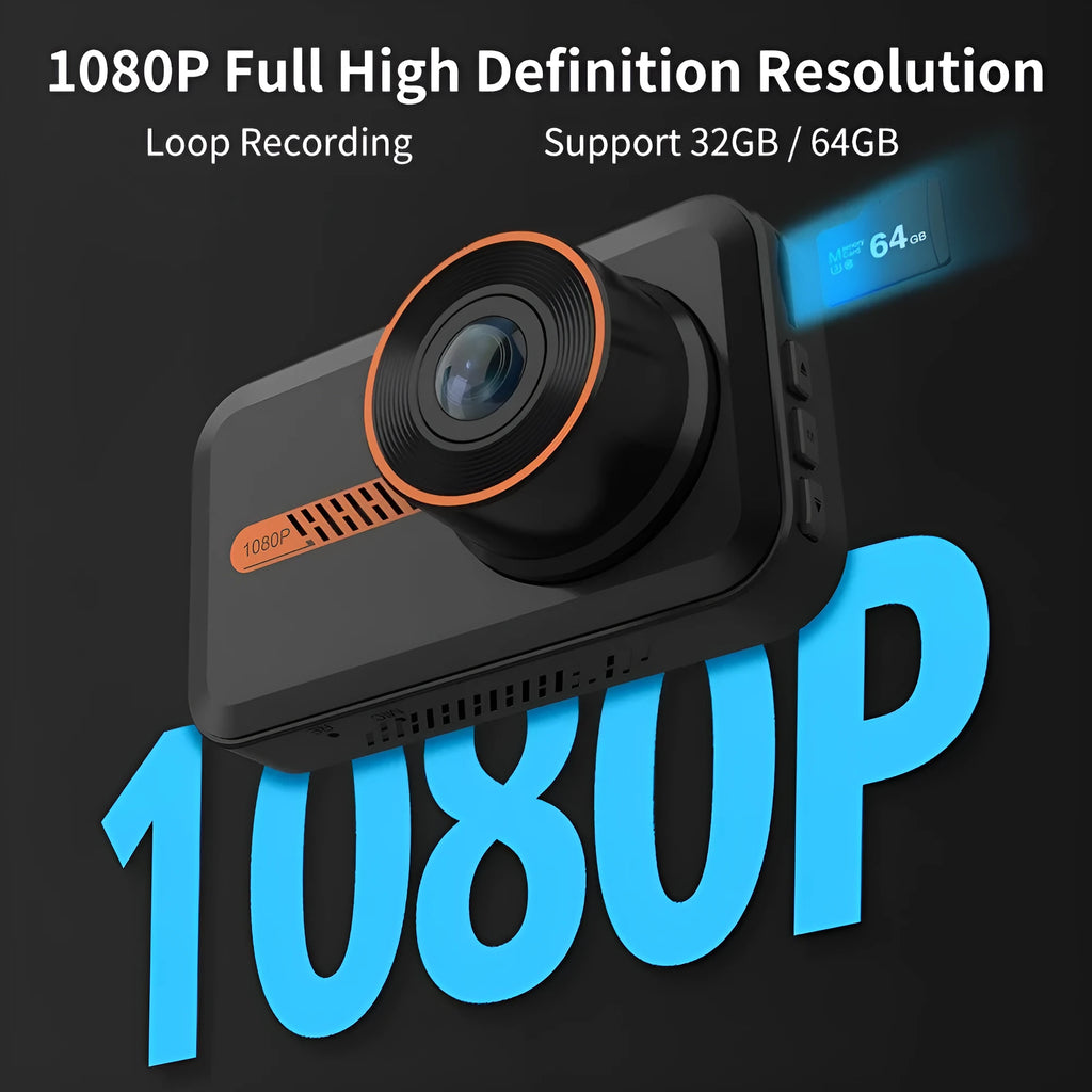 ThiEYE front and rear car dash cam with 3-inch screen, suction mount, and separate waterproof rear camera