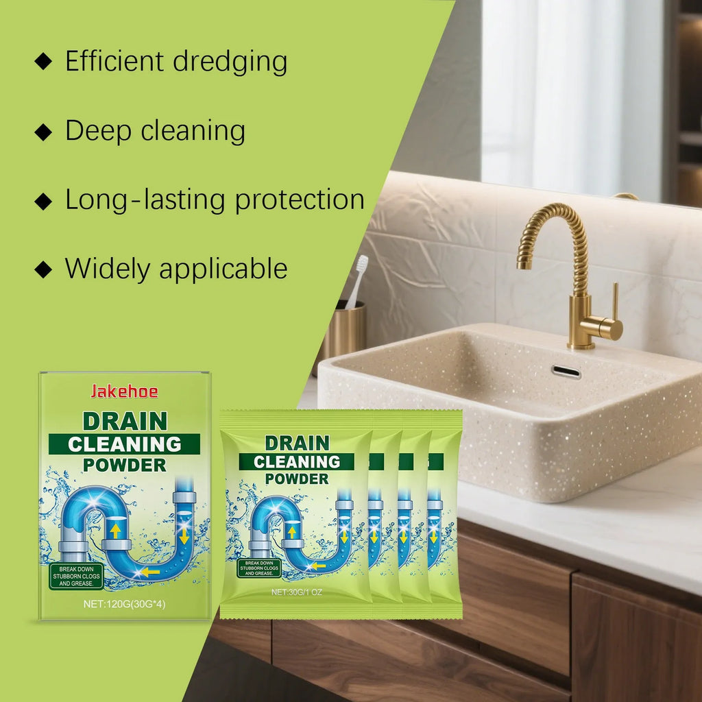 120g container of drain cleaning powder for sink and bath blockages