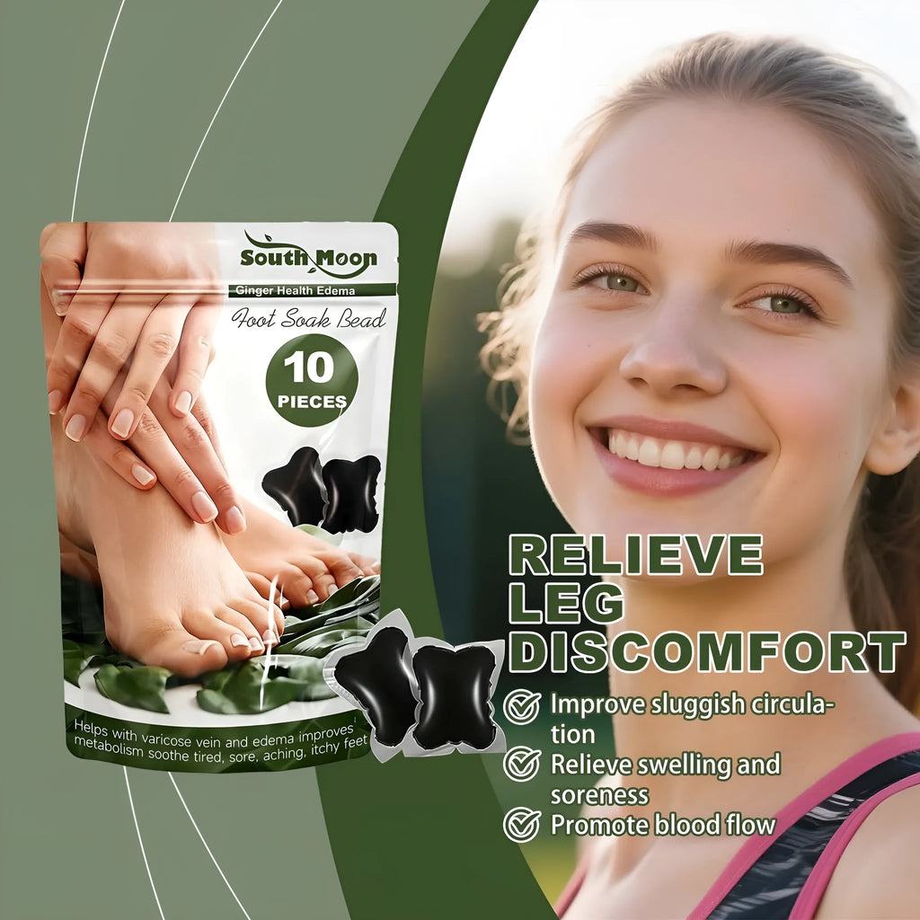 Ginger wormwood angelica foot soak beads 10pcs herbal edema foot bath with safflower extract