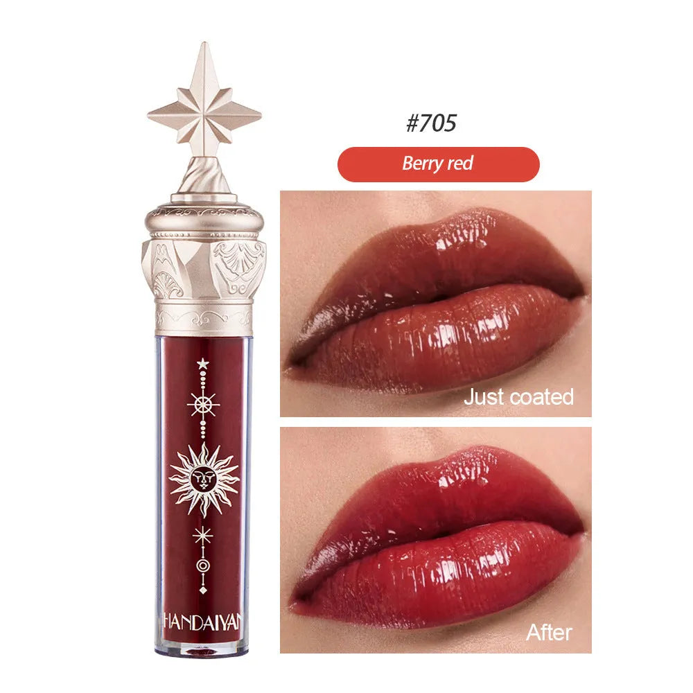 Lip gloss tube 2.3 x 11.2 cm, 24.5 g, mirror finish, eight colours, mineral formula
