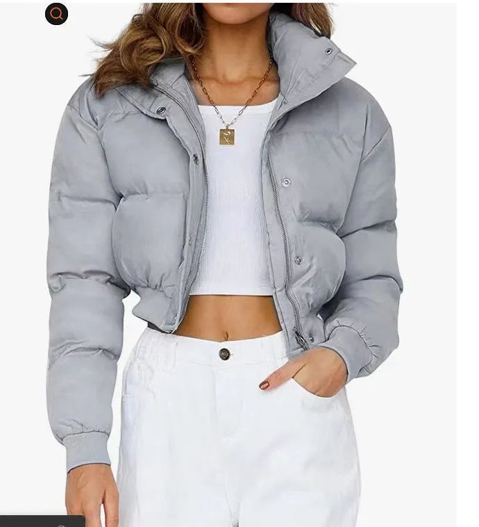 Women's loose fit polyester casual jacket in blue colour with long sleeves